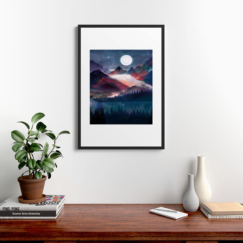 Mountain Lake Under the Stars Framed Art Print Gallery Image 8