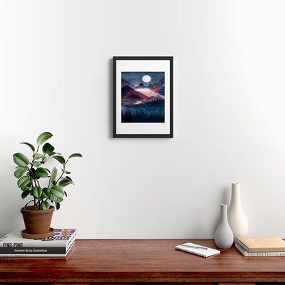 Mountain Lake Under the Stars Framed Art Print Gallery Image 4