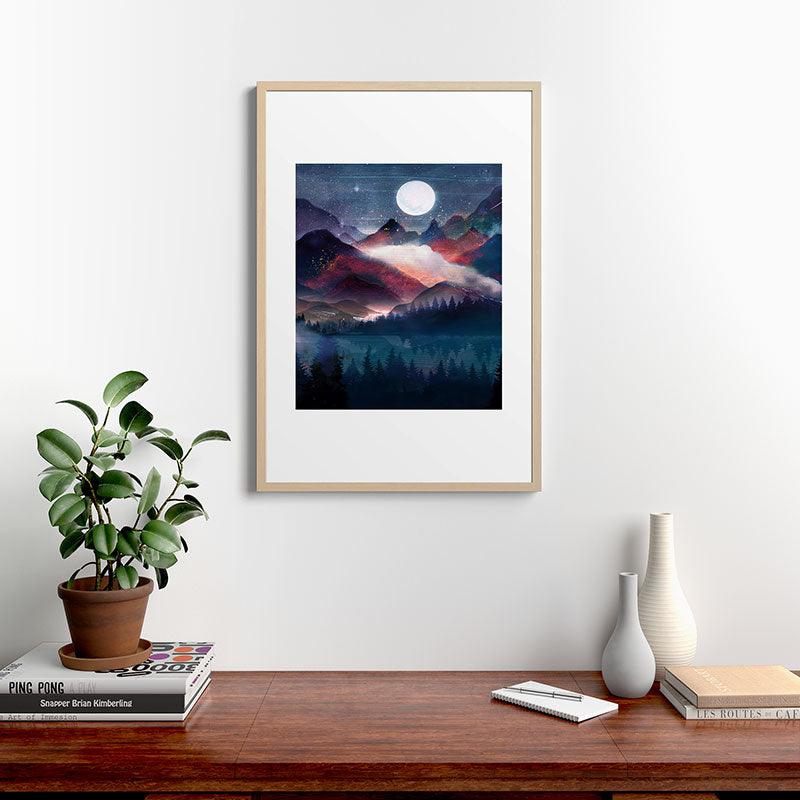 Mountain Lake Under the Stars Framed Art Print Gallery Image 28