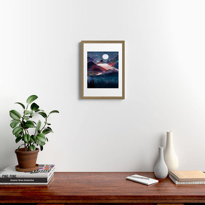 Mountain Lake Under the Stars Framed Art Print Gallery Image 14
