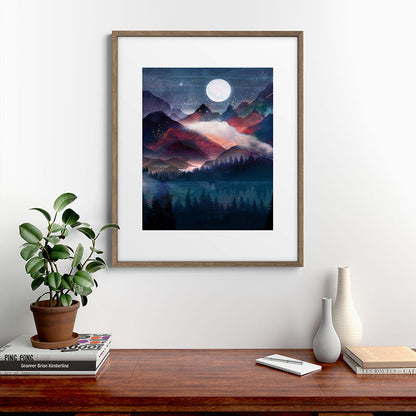 Mountain Lake Under the Stars Framed Art Print Gallery Image 19