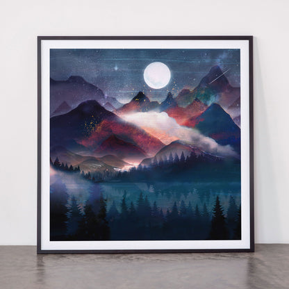 Mountain Lake Under the Stars Framed Art Print Gallery Image 11