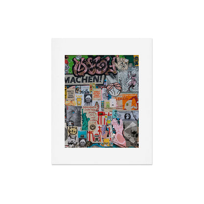 Sticker and graffiti wall background 2 - Berlin street art photography Art Print Gallery Image 4