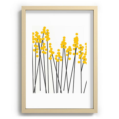Hello Spring! Yellow/Black Retro Plants on White #decor #society6 #buyart Framed Art Print Gallery Image 97