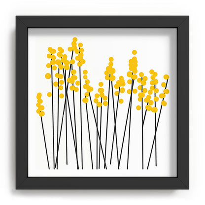 Hello Spring! Yellow/Black Retro Plants on White #decor #society6 #buyart Framed Art Print Gallery Image 90