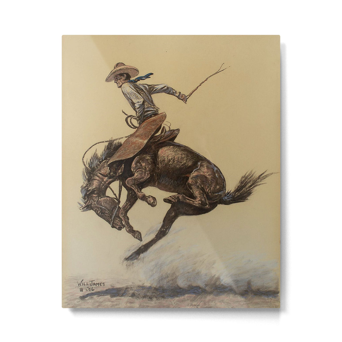 Bucking Horse Western Art by Will James Metal Print Gallery Image 4