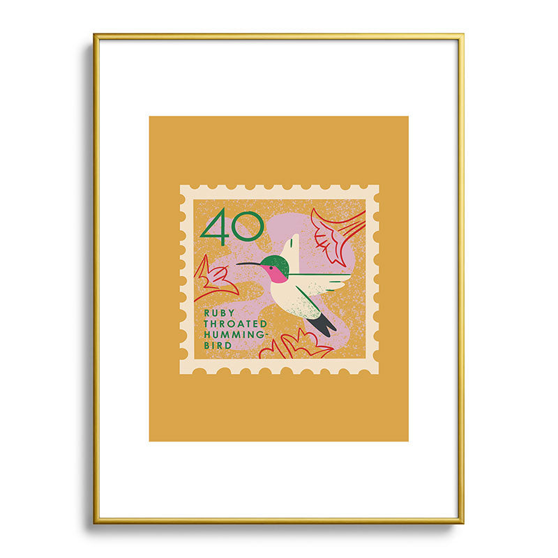 Hummingbird Postage Stamp Framed Art Print Gallery Image 124