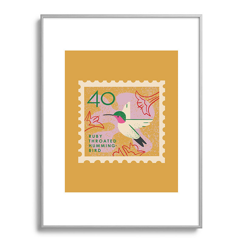 Hummingbird Postage Stamp Framed Art Print Gallery Image 135