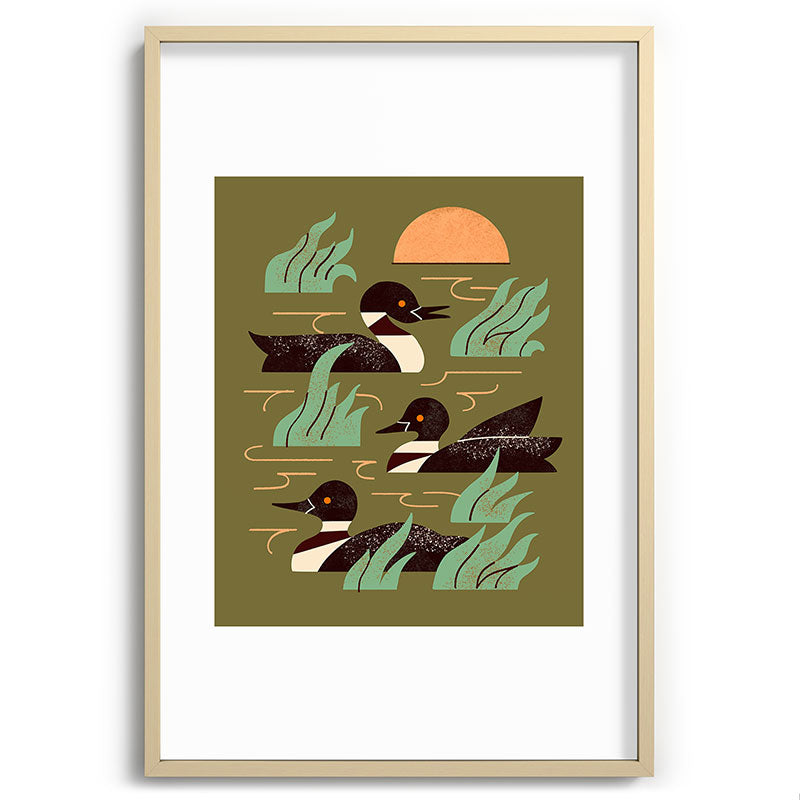 Loons At Dusk Framed Art Print Gallery Image 74