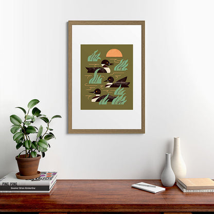 Loons At Dusk Framed Art Print Gallery Image 41