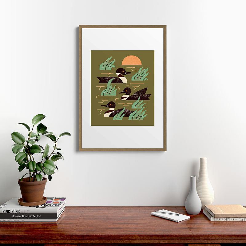 Loons At Dusk Framed Art Print Gallery Image 13