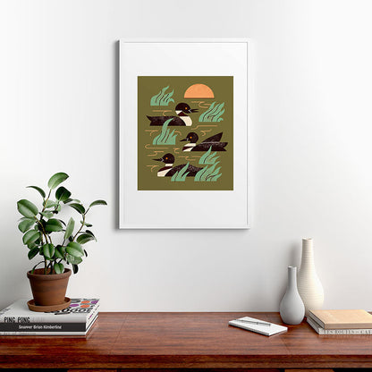 Loons At Dusk Framed Art Print Gallery Image 27