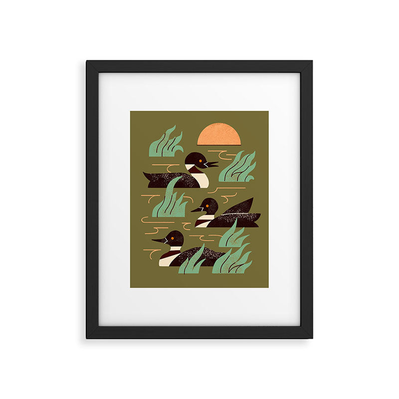 Loons At Dusk Framed Art Print Gallery Image 1