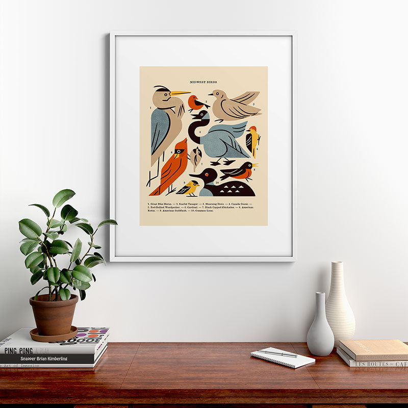 Midwest Birds Guide Framed Art Print Gallery Image 39