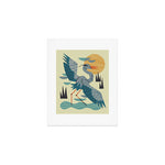 Stretching Heron Art Print Gallery Image 1