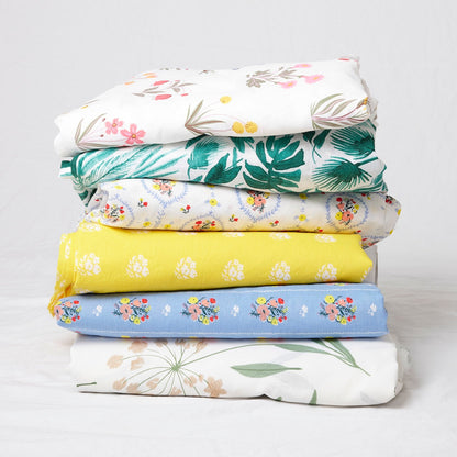 Bright Posies & Stripe Brushed Cotton Sheet Set