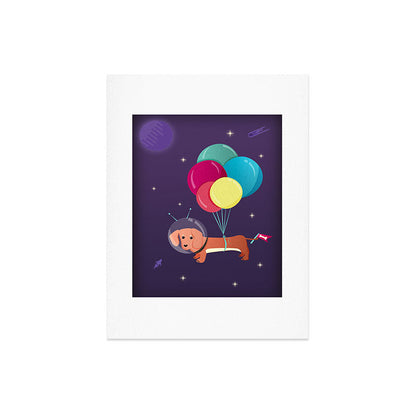 Galaxy Dog with balloons Art Print Gallery Image 8