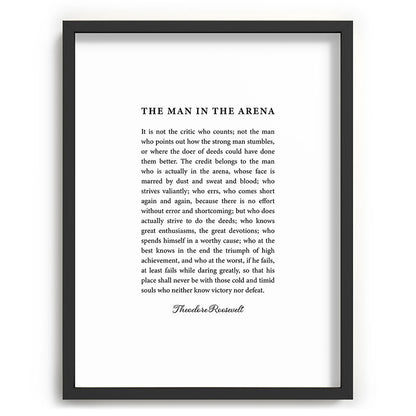The Man In The Arena Framed Art Print Gallery Image 83