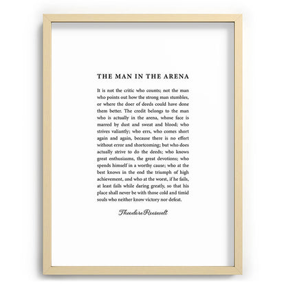 The Man In The Arena Framed Art Print Gallery Image 99