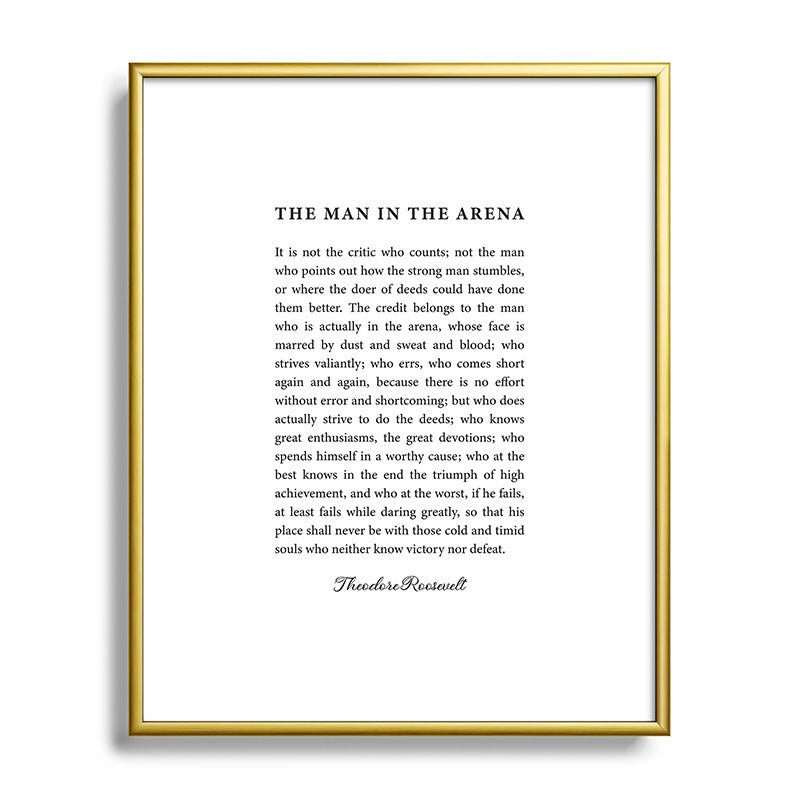 The Man In The Arena Framed Art Print Gallery Image 120
