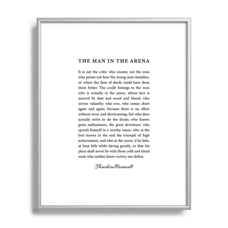The Man In The Arena Framed Art Print Gallery Image 131