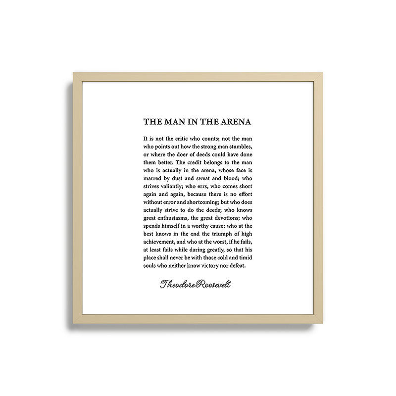 The Man In The Arena Framed Art Print Gallery Image 27