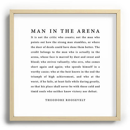 The Man In The Arena, Theodore Roosevelt Framed Art Print Gallery Image 109