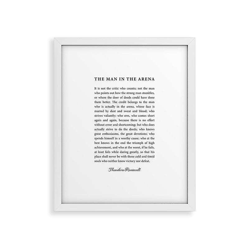 The Man In The Arena Framed Art Print Gallery Image 34