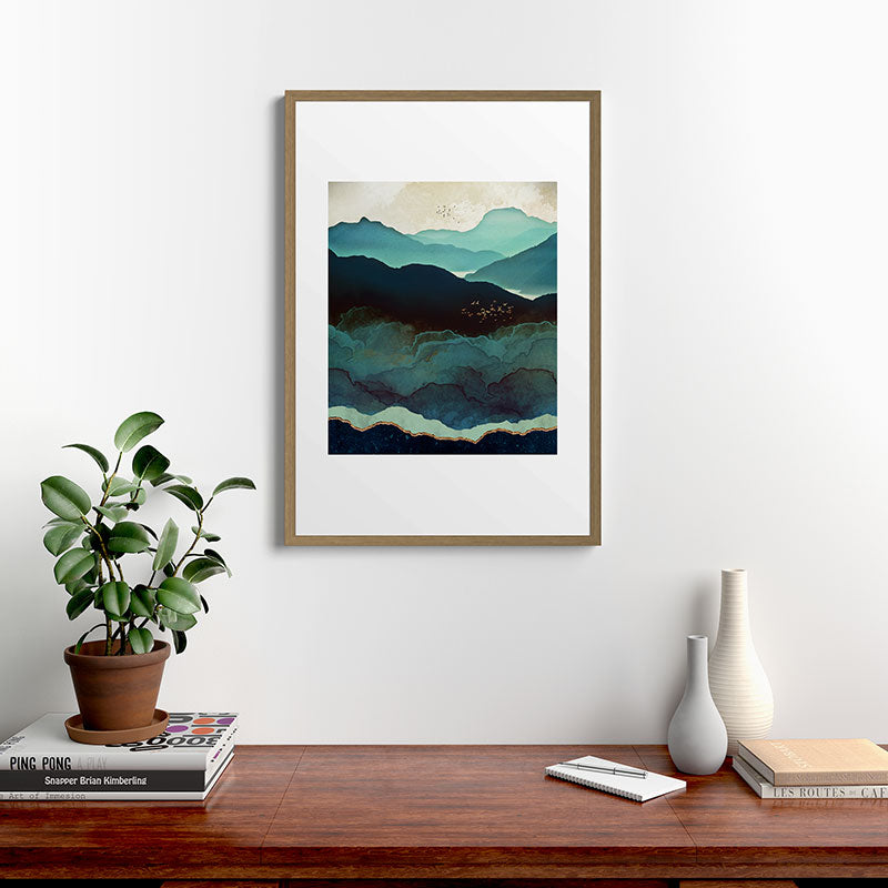 Indigo Mountains Framed Art Print Gallery Image 18