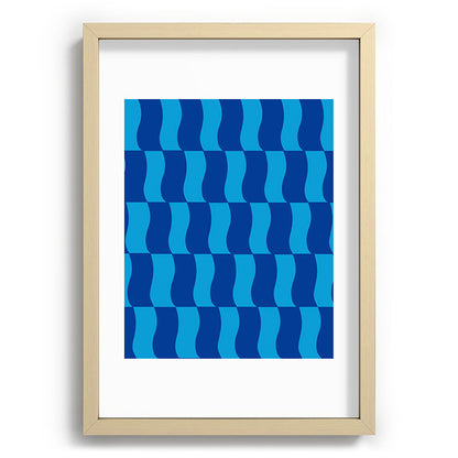 Cobalt Sky Wavy Blocks Framed Art Print Gallery Image 97