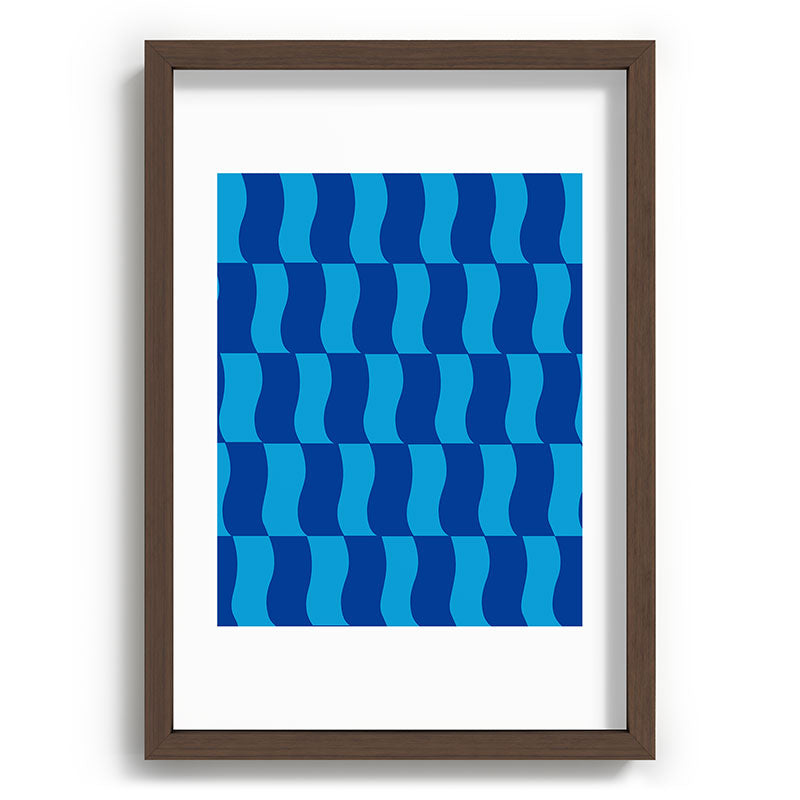 Cobalt Sky Wavy Blocks Framed Art Print Gallery Image 89