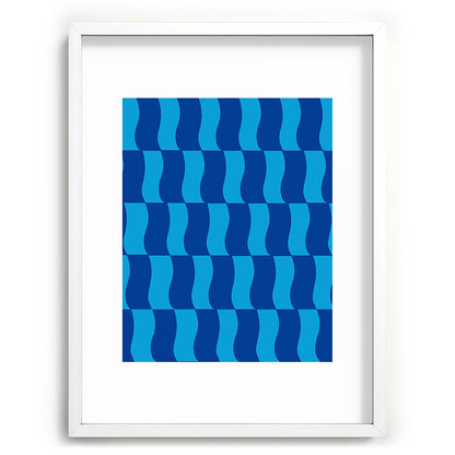 Cobalt Sky Wavy Blocks Framed Art Print Gallery Image 107