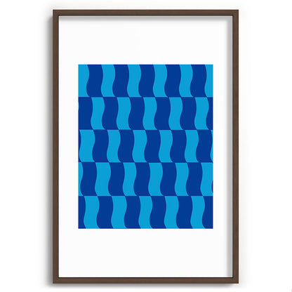 Cobalt Sky Wavy Blocks Framed Art Print Gallery Image 94