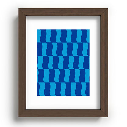 Cobalt Sky Wavy Blocks Framed Art Print Gallery Image 86