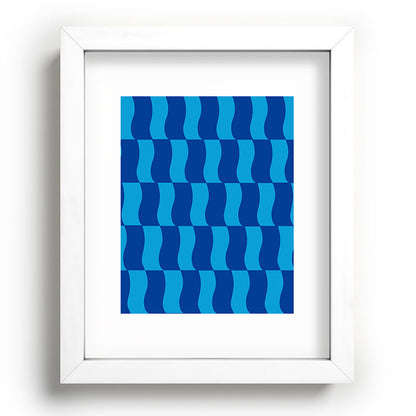 Cobalt Sky Wavy Blocks Framed Art Print Gallery Image 104