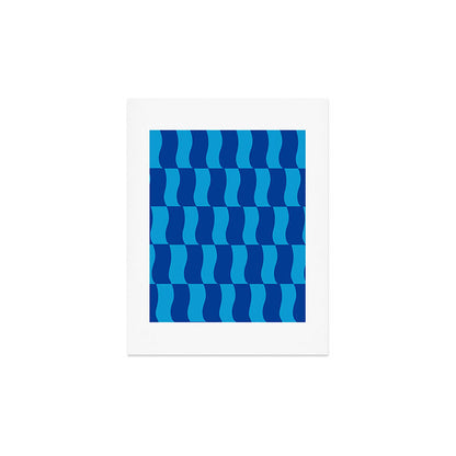 Cobalt Sky Wavy Blocks Art Print Gallery Image 3