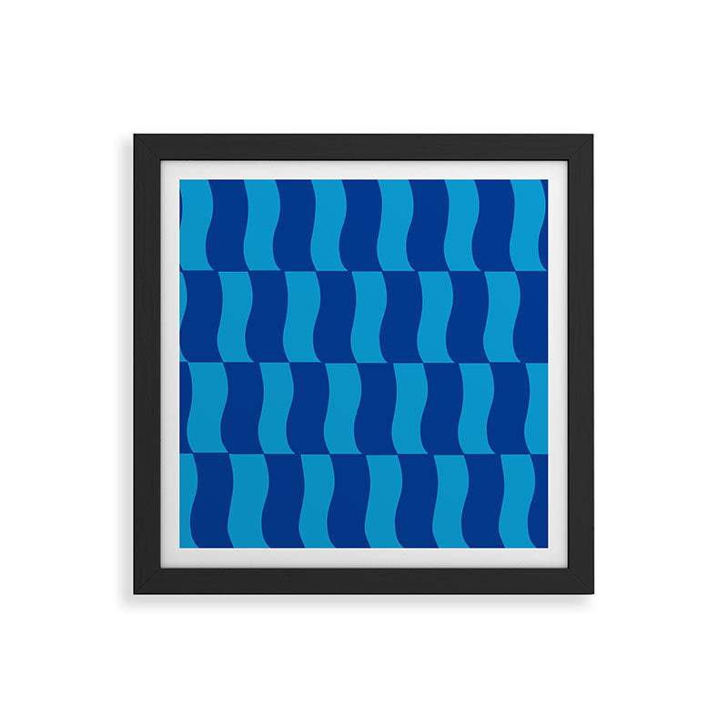 Cobalt Sky Wavy Blocks Framed Art Print Gallery Image 50