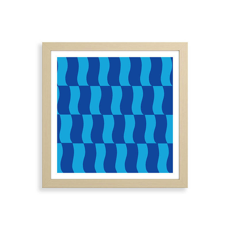 Cobalt Sky Wavy Blocks Framed Art Print Gallery Image 71