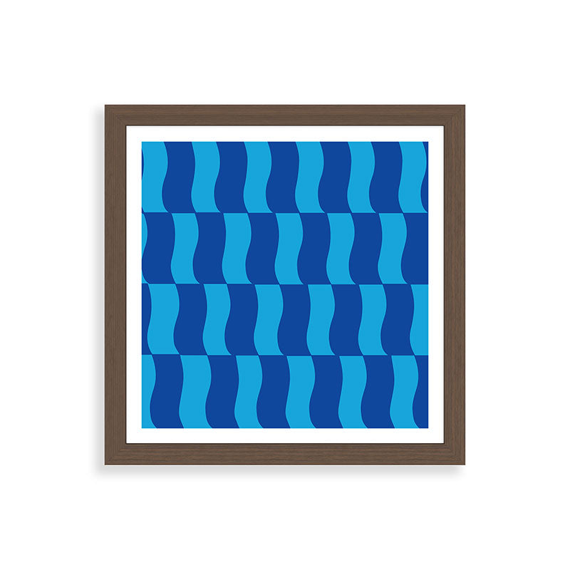 Cobalt Sky Wavy Blocks Framed Art Print Gallery Image 60