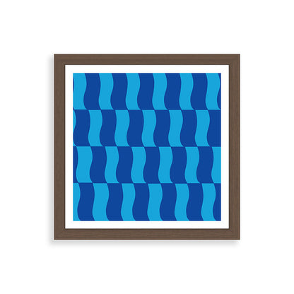 Cobalt Sky Wavy Blocks Framed Art Print Gallery Image 60