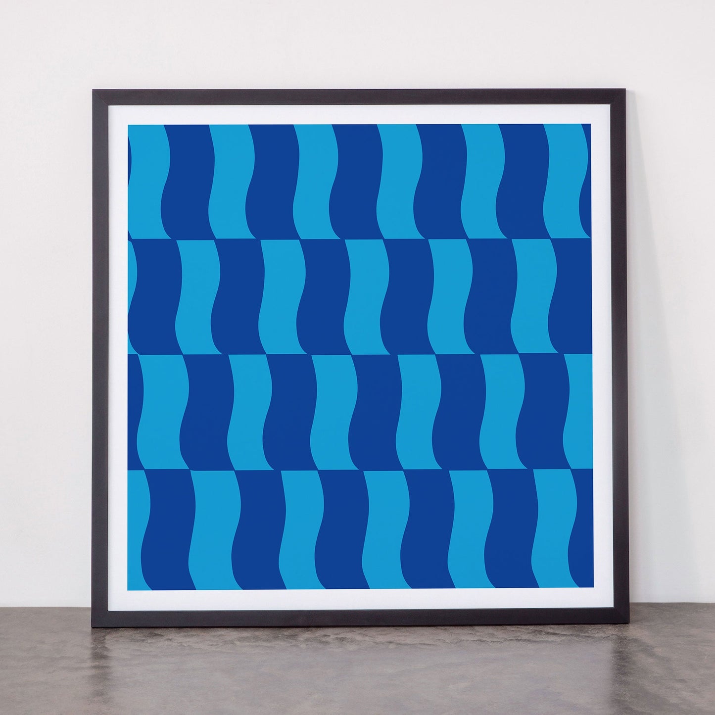 Cobalt Sky Wavy Blocks Framed Art Print Gallery Image 55