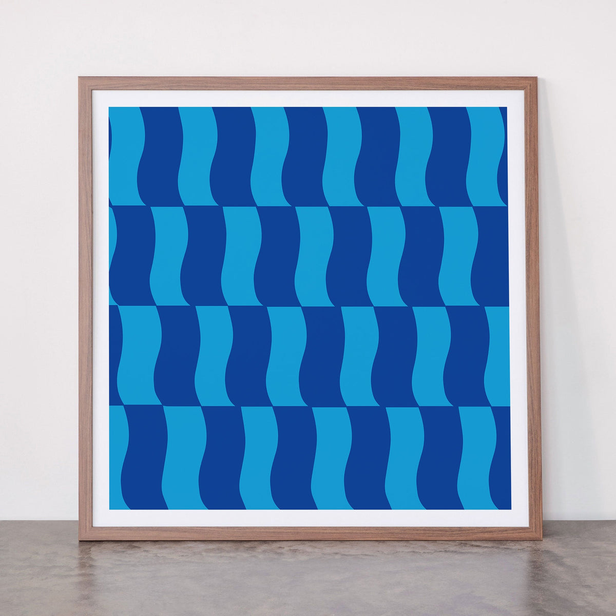 Cobalt Sky Wavy Blocks Framed Art Print Gallery Image 66