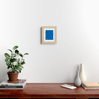 Cobalt Sky Wavy Blocks Framed Art Print Gallery Image 59