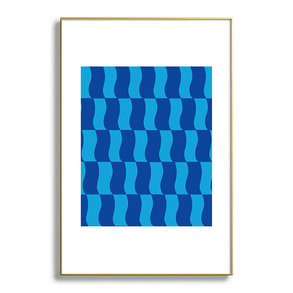 Cobalt Sky Wavy Blocks Framed Art Print Gallery Image 128