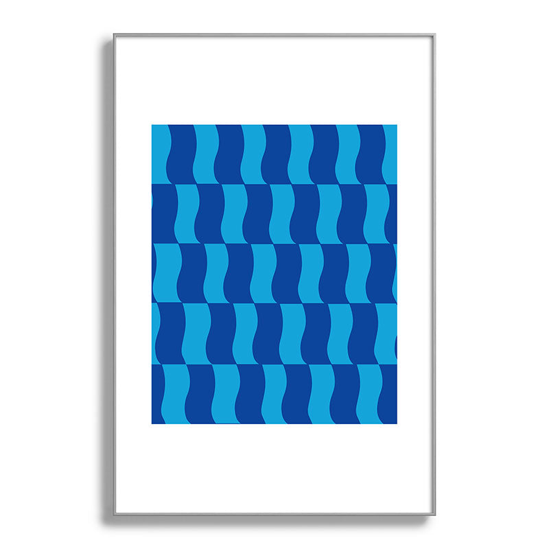 Cobalt Sky Wavy Blocks Framed Art Print Gallery Image 137
