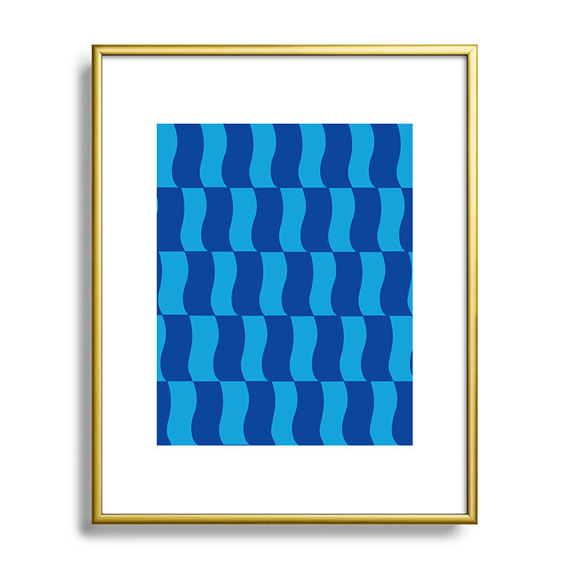 Cobalt Sky Wavy Blocks Framed Art Print Gallery Image 120