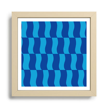 Cobalt Sky Wavy Blocks Framed Art Print Gallery Image 24