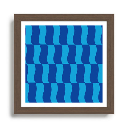 Cobalt Sky Wavy Blocks Framed Art Print Gallery Image 13