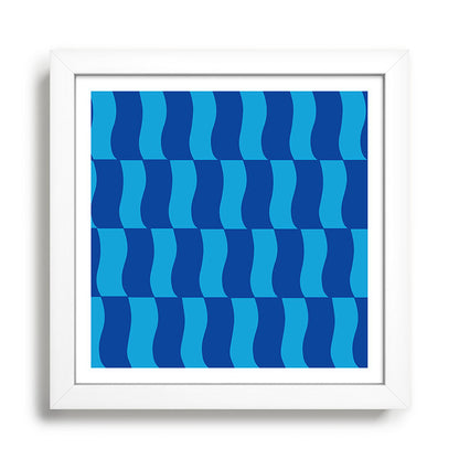 Cobalt Sky Wavy Blocks Framed Art Print Gallery Image 35
