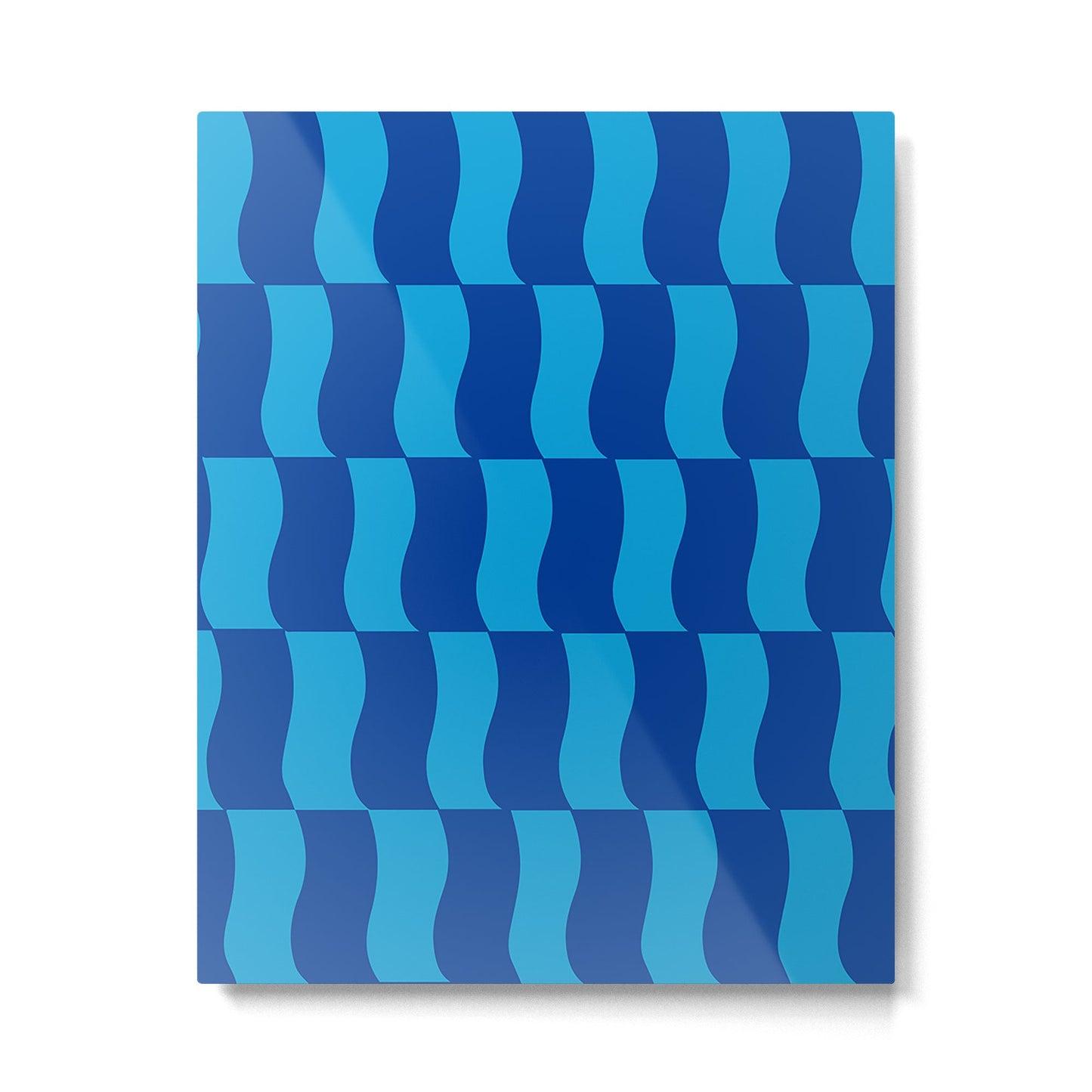 Cobalt Sky Wavy Blocks Metal Print Gallery Image 3